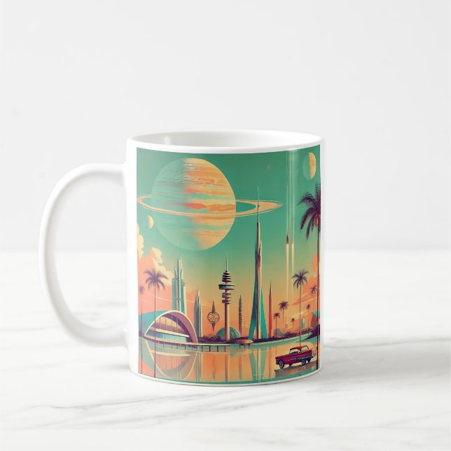 Atomare futuristische neue Florida Kaffeetasse (Links)