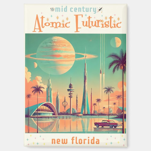 Atomare futuristische neue Florida Magnet (Vorderseite)