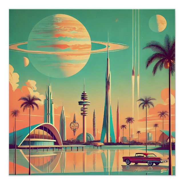 Atomare futuristische neue Florida Poster (Vorderseite)