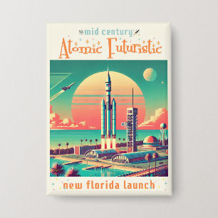 Atomare futuristische neue Startrampe in Florida Button