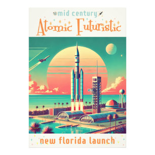Atomare futuristische neue Startrampe in Florida Fotodruck