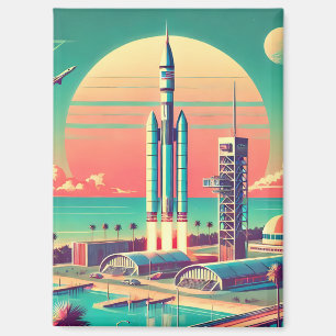Atomare futuristische neue Startrampe in Florida Magnet