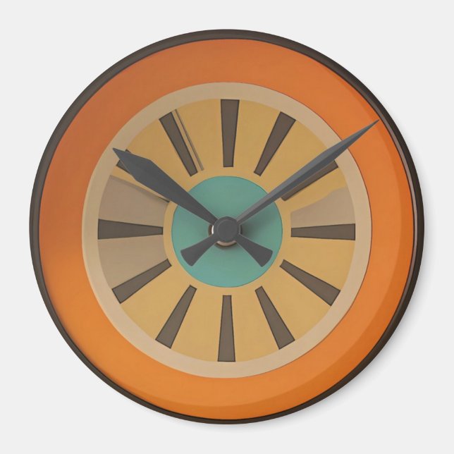 Atomare futuristische Orange Slice Uhr Bild Magnet (Vorne)