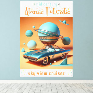 Atomare futuristische Sky View Cruiser Auto  Leinwanddruck