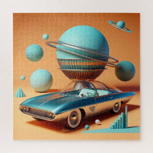 Atomare futuristische Sky View Cruiser Auto Puzzle
