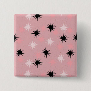 Atomare Pink Starbursts Quadratische Taste Button
