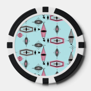 Atomare Poker Chips mit Rosa und Grau Muster