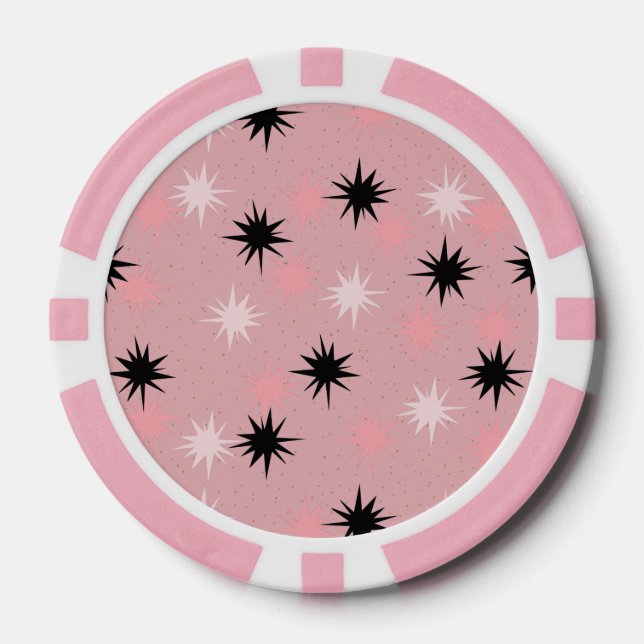 Atomare rosa Sternenexplosionen Poker Chips (Vorderseite)