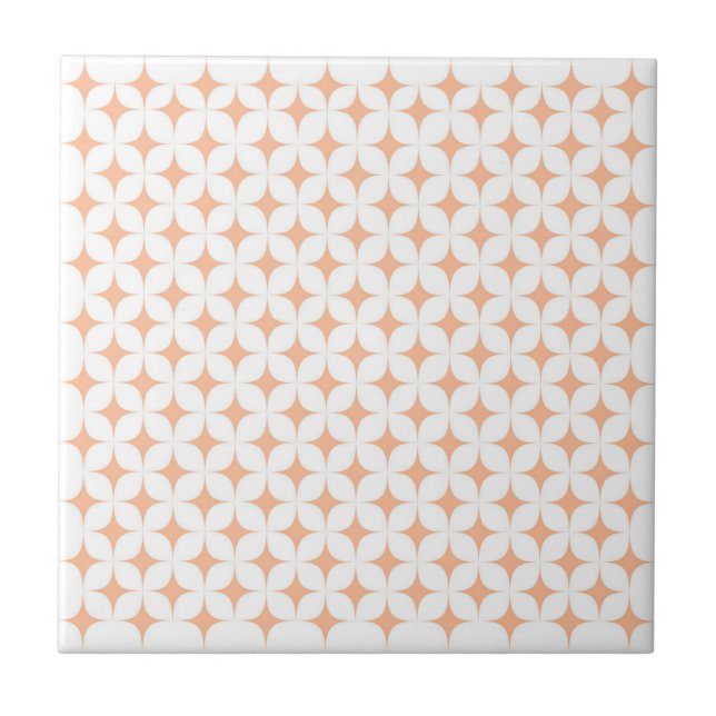 Atomare Sternenexplosion Funkeln Retro Peach Fuzz  Fliese (Vorderseite)