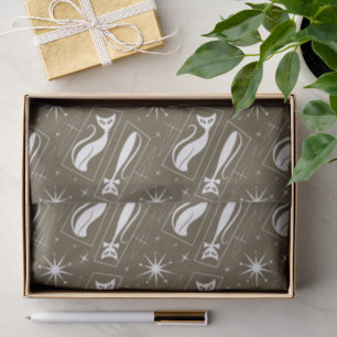Atomare Sternkatze MidCentury Elegantes Weihnachte Seidenpapier