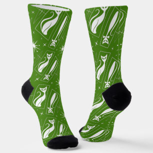 Atomare Sternkatze MidCentury Modern Weihnachten M Socken
