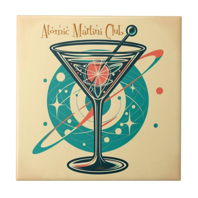 Atomarer Martini Club Fliese (Vorderseite)