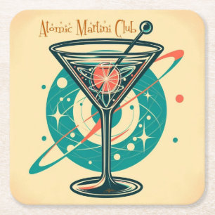 Atomarer Martini Club Rechteckiger Pappuntersetzer