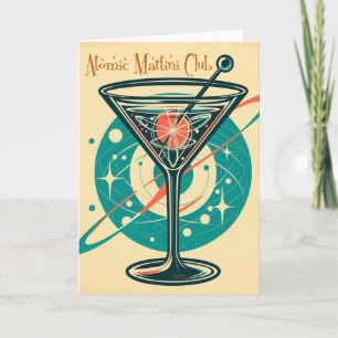 Atomarer Martini Club Weltraumzeitalter Karte