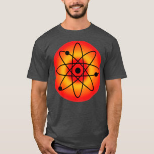 Atomarer roter Hintergrund T-Shirt