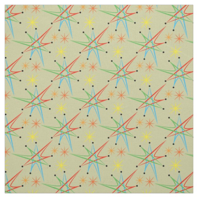 Atomarer Sternenexplosions-Retro-Multifarben-Muste Stoff (Muster)