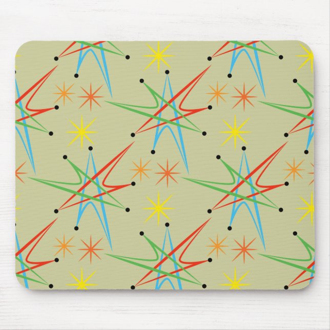 Atomares Sternenexplosions-Retro-Multifarben-Muste Mousepad (Vorne)
