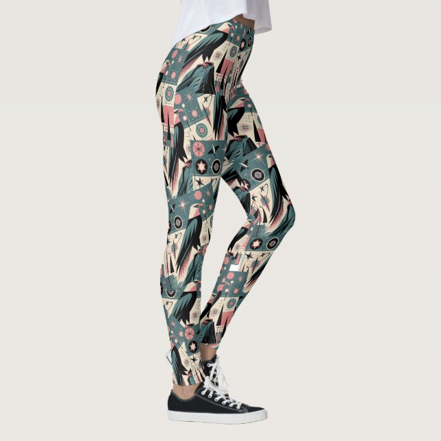 Atomarisches Retro-Adler-Geometrie-Design Leggings (Rechts)