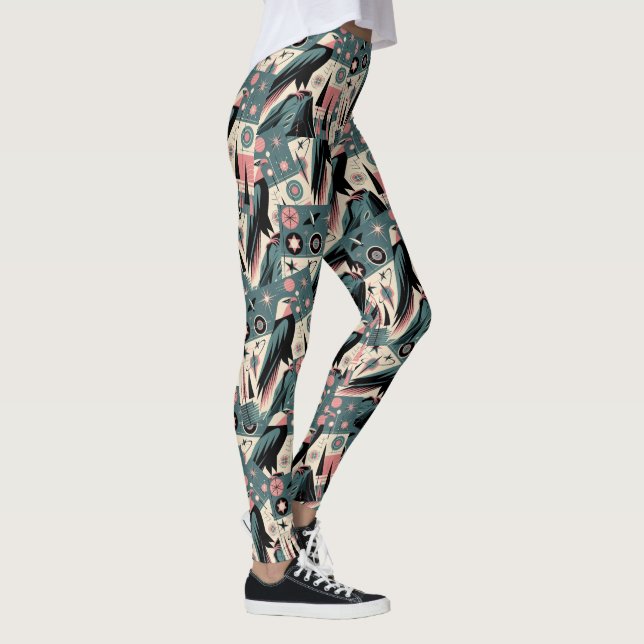 Atomarisches Retro-Adler-Geometrisches Design Leggings (Rechts)