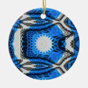 Atomblau Keramik Ornament