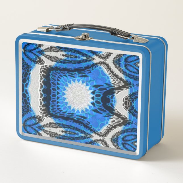Atomblau Metall Brotdose (Vorderseite)