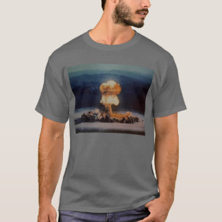 Atombombenexplosion, blau mit Blitz-Bolzen T-Shirt