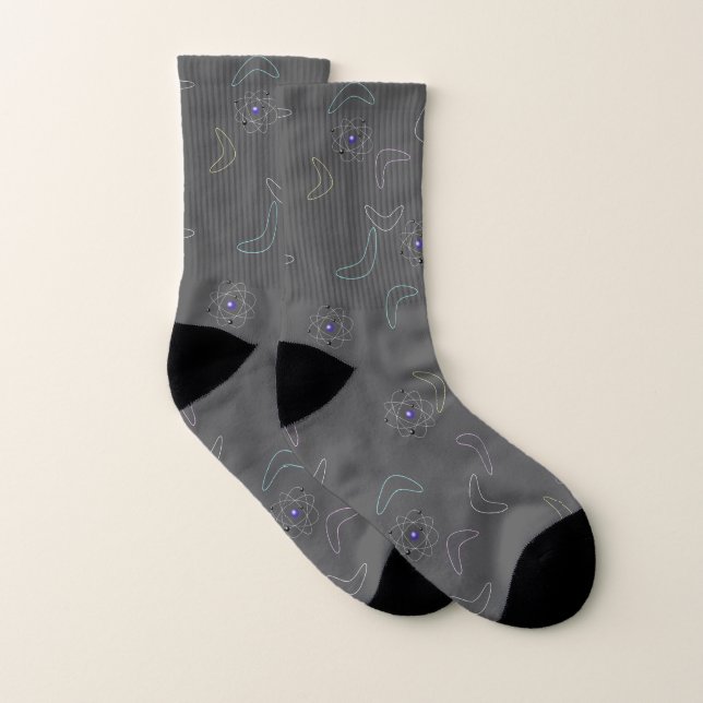 Atombumerang-Mitte des Jahrhunderts modern Socken (Paar)