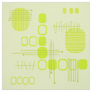 Atome Abstrakte Barkcloth-Chartreuse Stoff