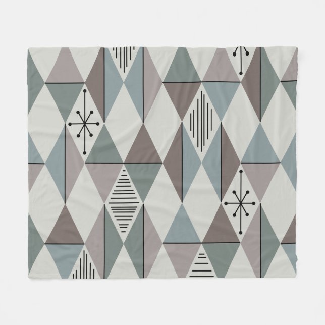 Atome Age Art Diamonds Sage Gray Fleecedecke (Vorderseite (Horizontal))