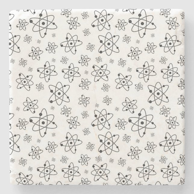 Atome Retro Atomalge Muster Steinuntersetzer (Vorderseite)