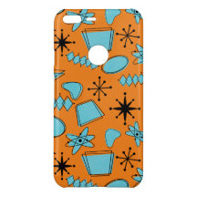 Atomförmige MCM-Formen Türkis auf Orange