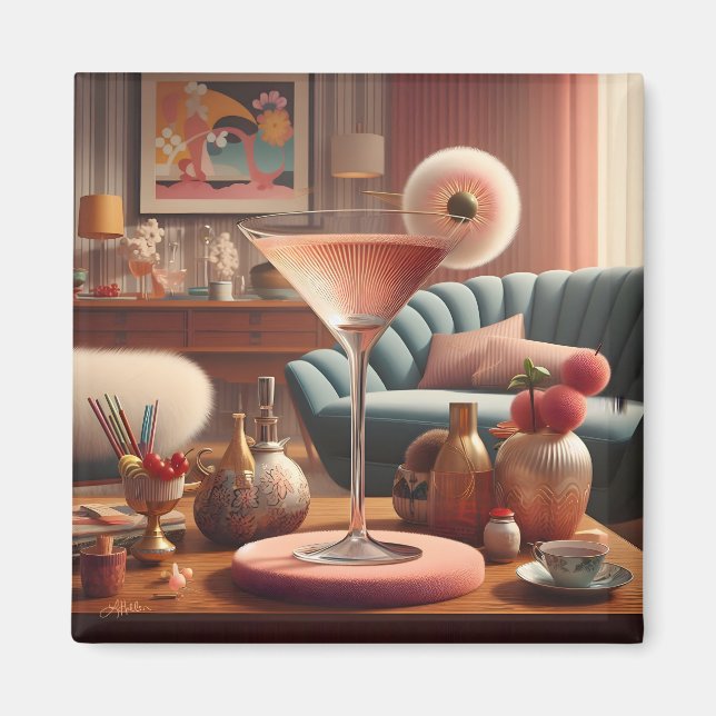 Atomfuturistic Cherry Blossom Martini Magnet (Vorne)