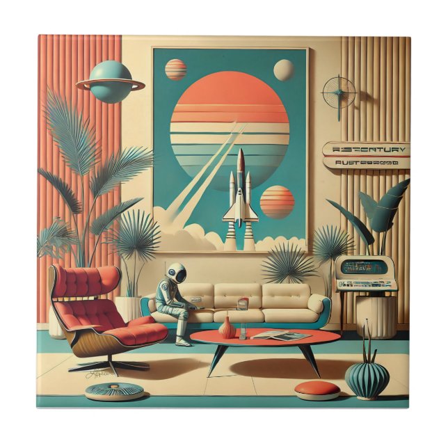 Atomfuturistic Florida Space Age Family Room Fliese (Vorderseite)