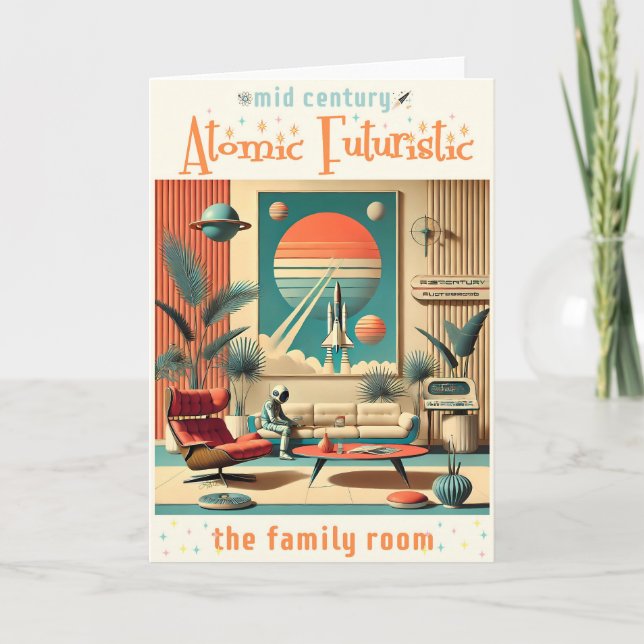 Atomfuturistic Florida Space Age Family Room Karte (Vorderseite)