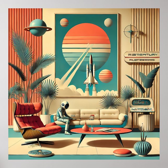 Atomfuturistic Florida Space Age Family Room Poster (Vorne)