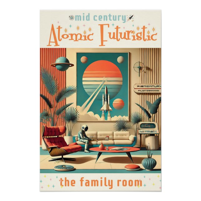 Atomfuturistic Florida Space Age Family Room Poster (Vorderseite)