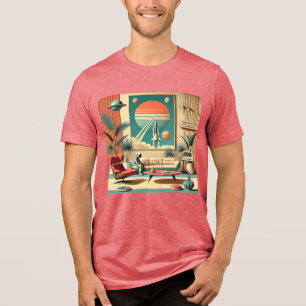 Atomfuturistic Florida Space Age Family Room Tri-Blend Shirt