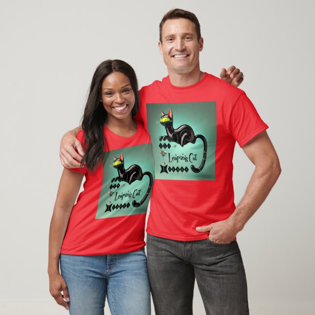 Atomfuturistic The Leaping Cat Lounge T-Shirt (Unisex)