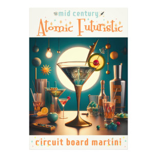 Atomfuturistische Schalttafel Martini Fotodruck