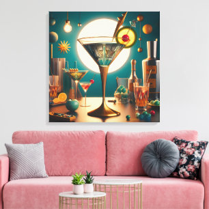 Atomfuturistische Schalttafel Martini Leinwanddruck