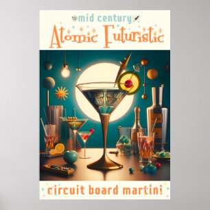 Atomfuturistische Schalttafel Martini Poster