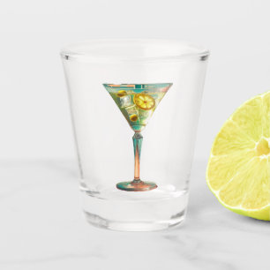 Atomfuturistische Zitrone Olive Martini Mitte des Schnapsglas