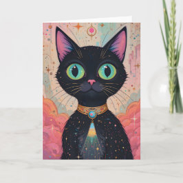 Atomfuturistisches Kosmisches Schwarzes Katzenuniv Karte