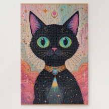 Atomfuturistisches Kosmisches Schwarzes Katzenuniv