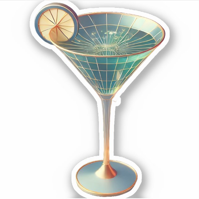 Atomfuturistisches Wormhole Martini aus der Mitte  Aufkleber (Vorderseite)