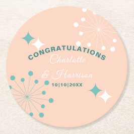 Atomhochzeit der modernen Mittelalter-Sternexplosi Runder Pappuntersetzer