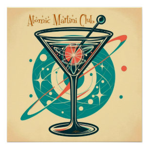 Atomi Martini Club Space Age Poster