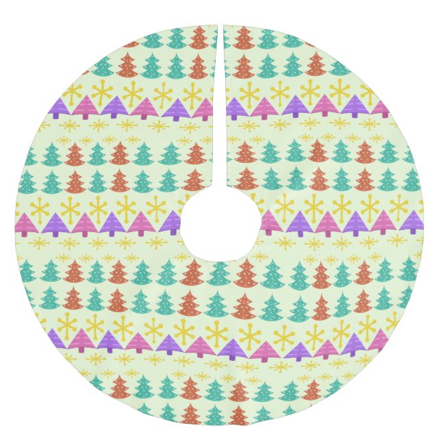 Atomic Äa Christmas Trees Kitsch Light Polyester Weihnachtsbaumdecke (Vorderseite)