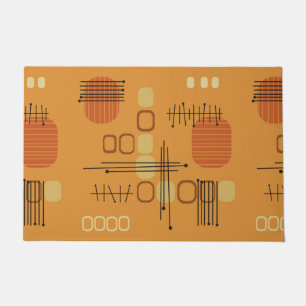 Atomic Abstrakt Barkcloth Ochre Fußmatte