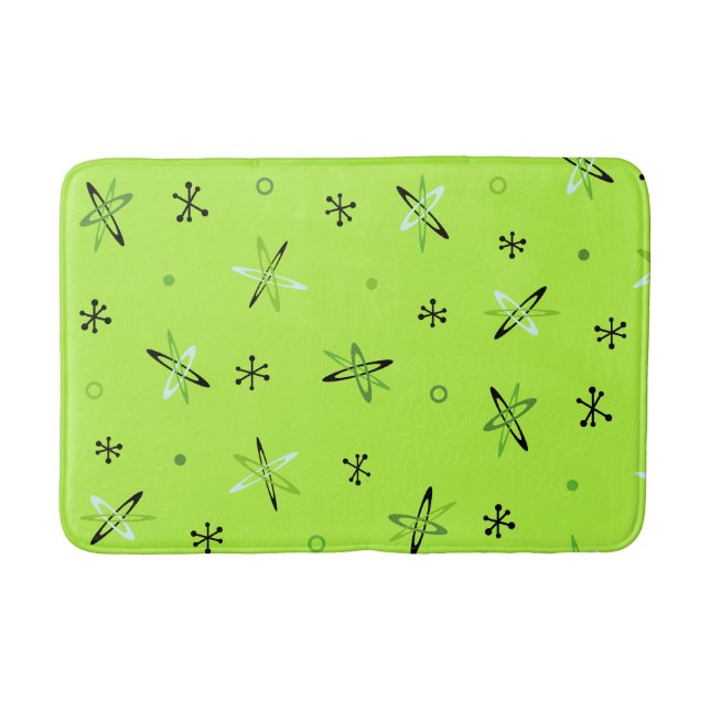 Atomic Age Starbursts Chartreuse Badematte (Vorderseite)